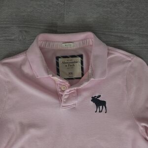 Abercrombie & Fitch Polo Shirt Mens XXL Pink Muscle Fit Logo Casual Preppy